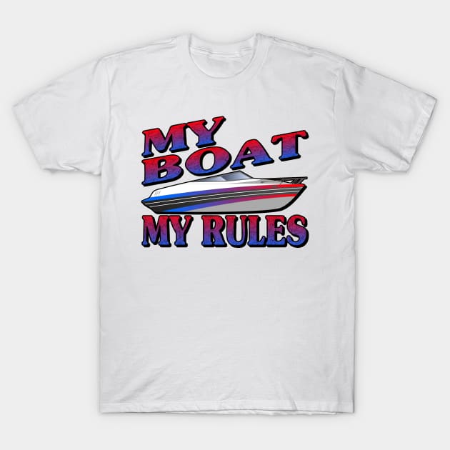 Boat Captain Yacht Boater Motorboat Rules T-Shirt by Monstershirts